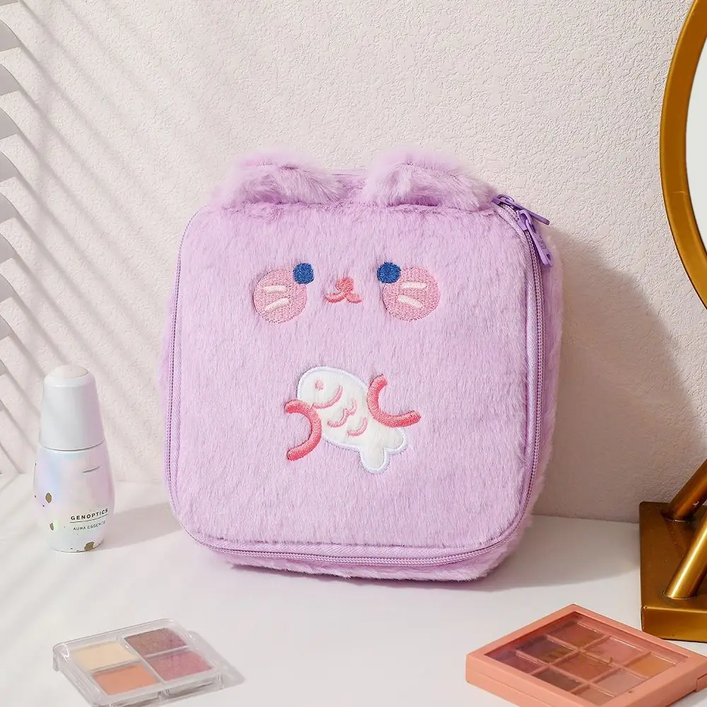 Kawaii Varken Draagbare Grote Capaciteit Handtas Vrouwen Reizen Pluche Opbergtas Cosmetische Tas Toilettas Organizer Rits Make-Up Zakje