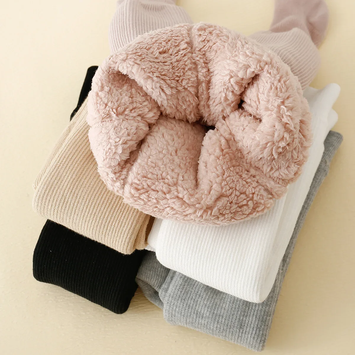 Winterleggings für Kleinkinder, Mädchen, mit Polarfleece-Futter, Streifenmuster, extra dick und warm, Baumwollstrumpfhose, wärmende Strumpfhose für Kleinkinder und Kinder. – Detail 3
