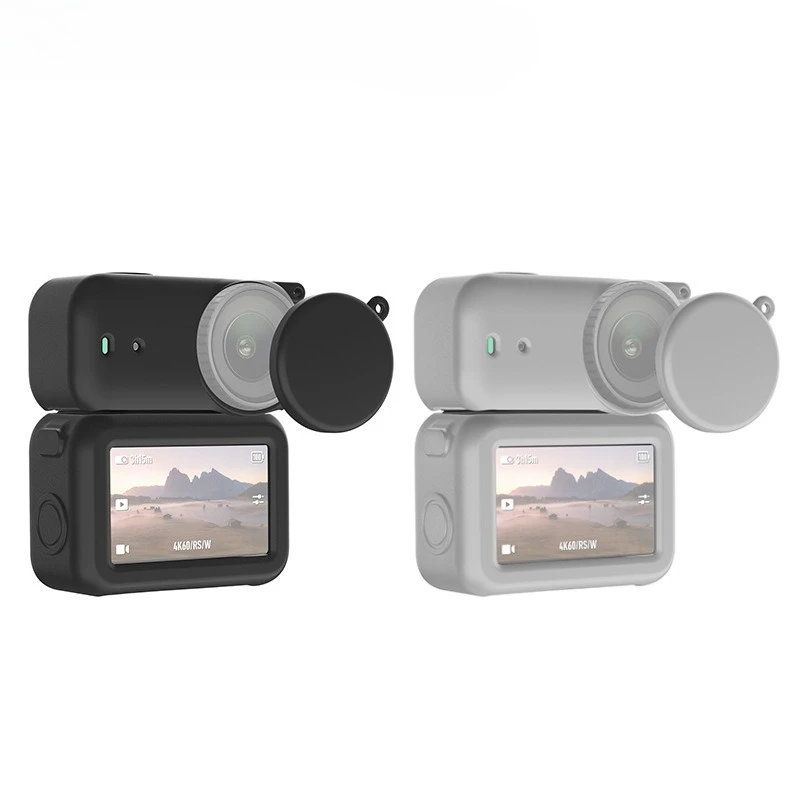 For DJI Osmo Nano Soft Silicone Protective Case Action Camera Cover with Lens Cover Anti-Scratch Shockproof Silicone Skin Cover