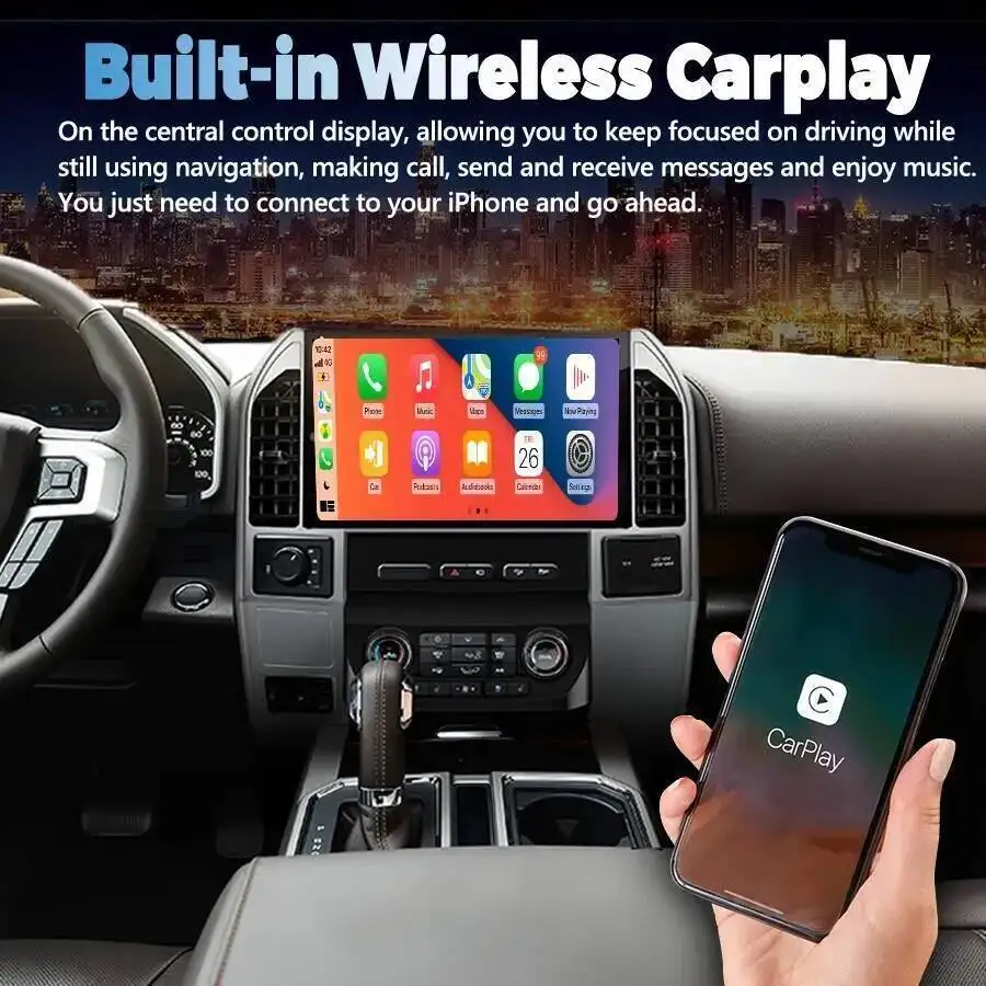 14.6'' Dual System Android Multimedia Player For Ford F150 F-150 Raptor 2015-2019 Navigation Car Radio Carplay Stereo GPS WIFI