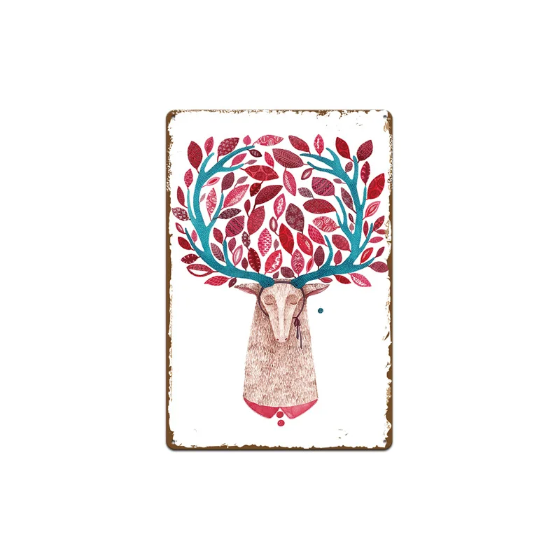 ديكور الحائط، صفيح، لوحة معلقة بدون إطار، الرنة الأمريكية، لوحة القصدير الرجعية، لوحة تزيين جدار الرنة #2