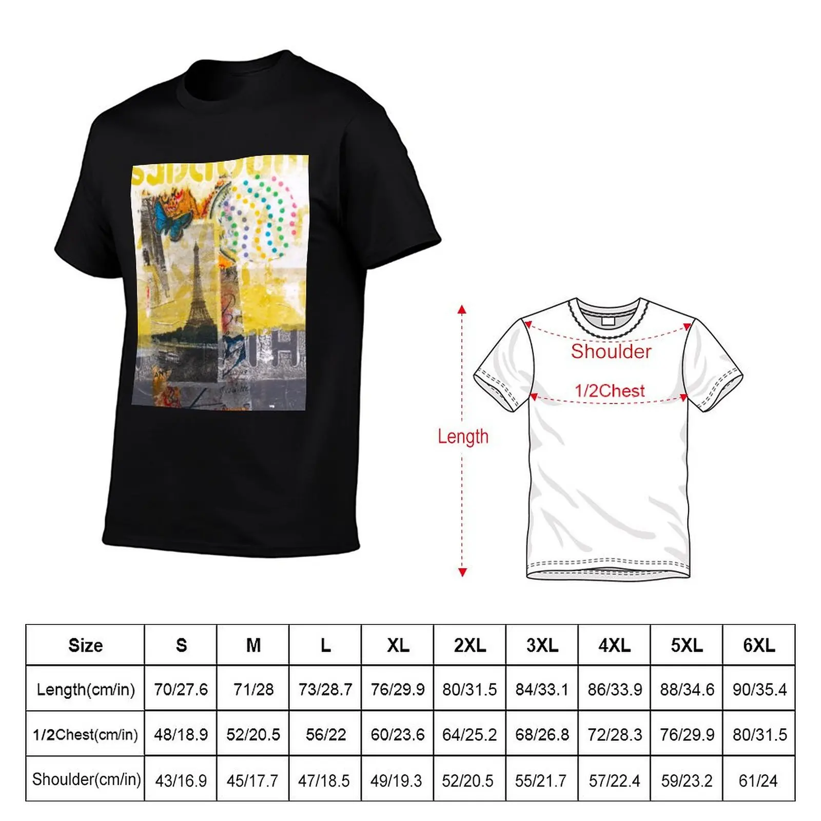 EIFFEL TOWER LETTERS T-Shirt custom t shirt custom shirt anime tshirt Short sleeve tee slim fit t shirts for men