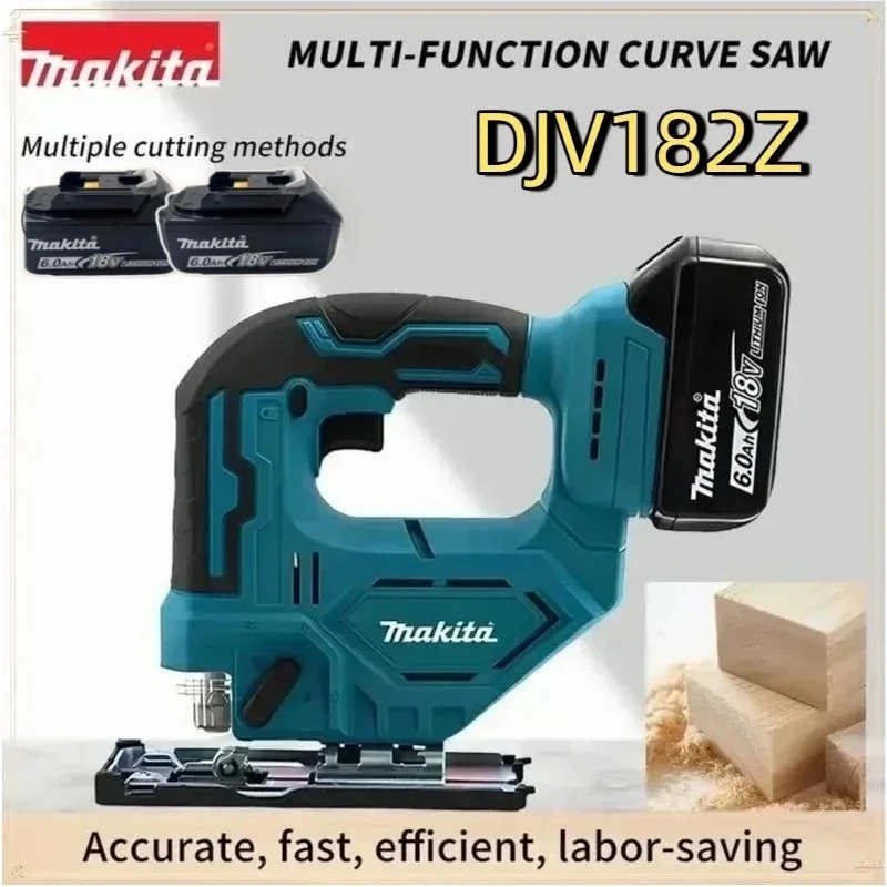 

Аккумуляторный бесщеточный лобзик Makita DJV182Z 340 Вт, 18 В, без аккумулятора, с пильным полотном, портативный, с рукояткой-тубусом, для плотницких работ