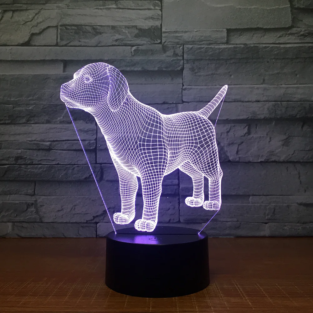 New Led Night Lights Children\'s Day Gift Led Pet Dog Colorful Usb Lamp Booth Toys Wholesale Lovely 7 Color Change 3d Lamp