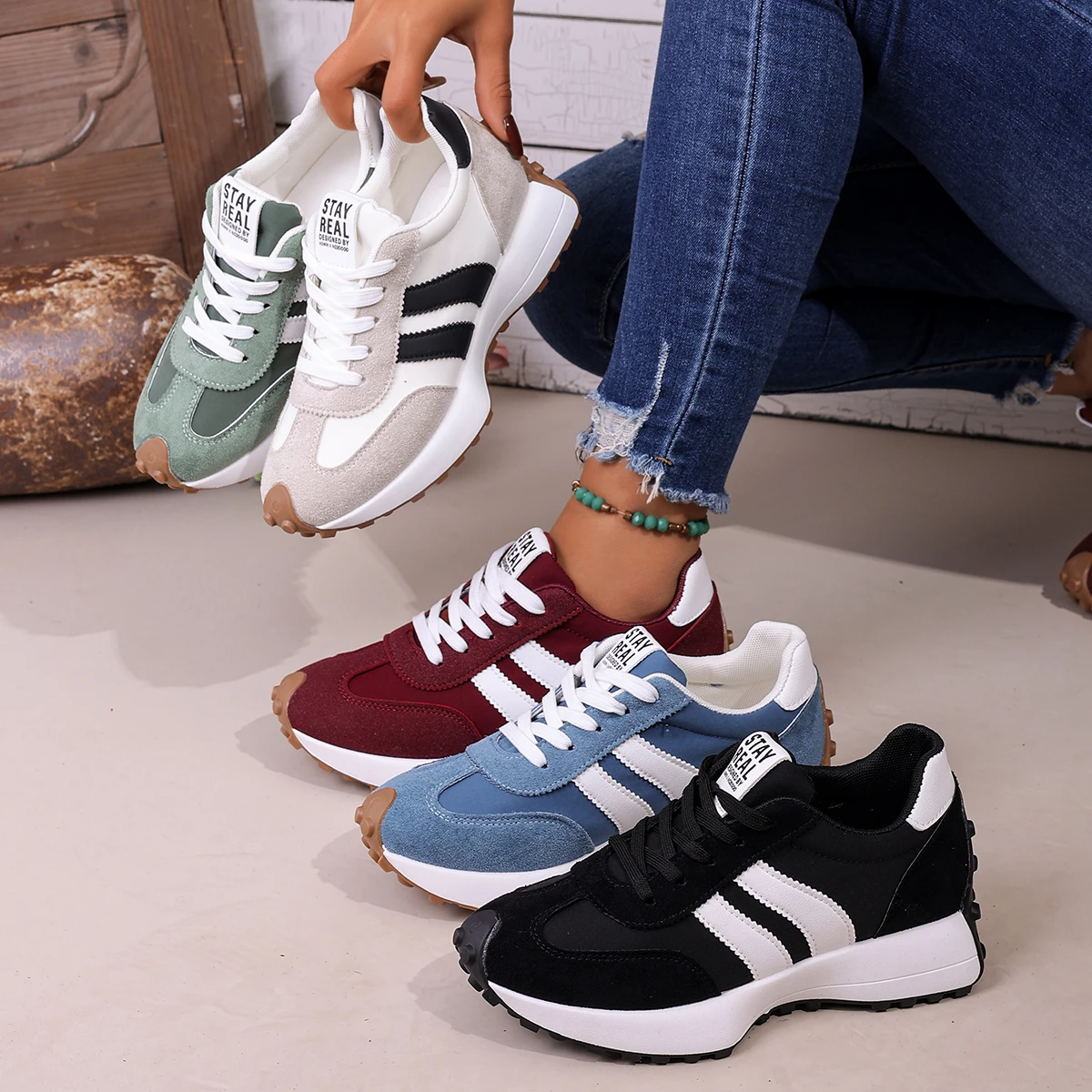 

Новинка 2023 года, женские кроссовки, повседневная дышащая спортивная обувь, весенне-летние кроссовки на толстой подошве, студенческие кроссовки для отдыха, женские кроссовки