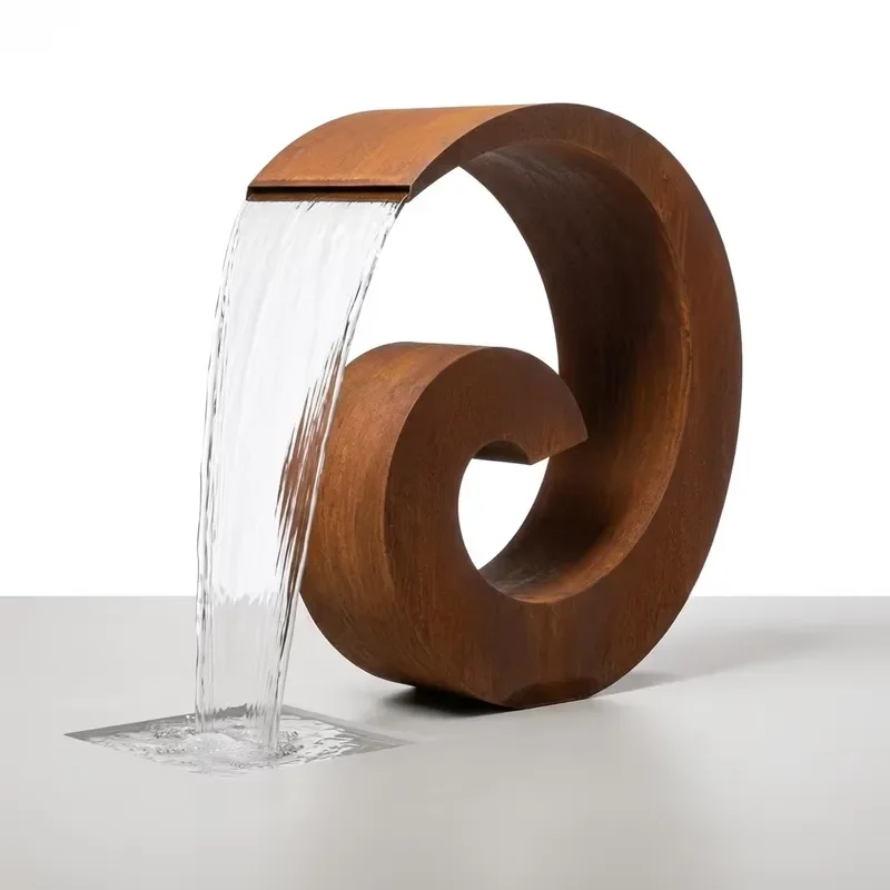 Customizable Weathering Steel LED Waterfall Fountain Durable Waterproof Fireproof Eco Friendly Outdoor Garden Decor Large