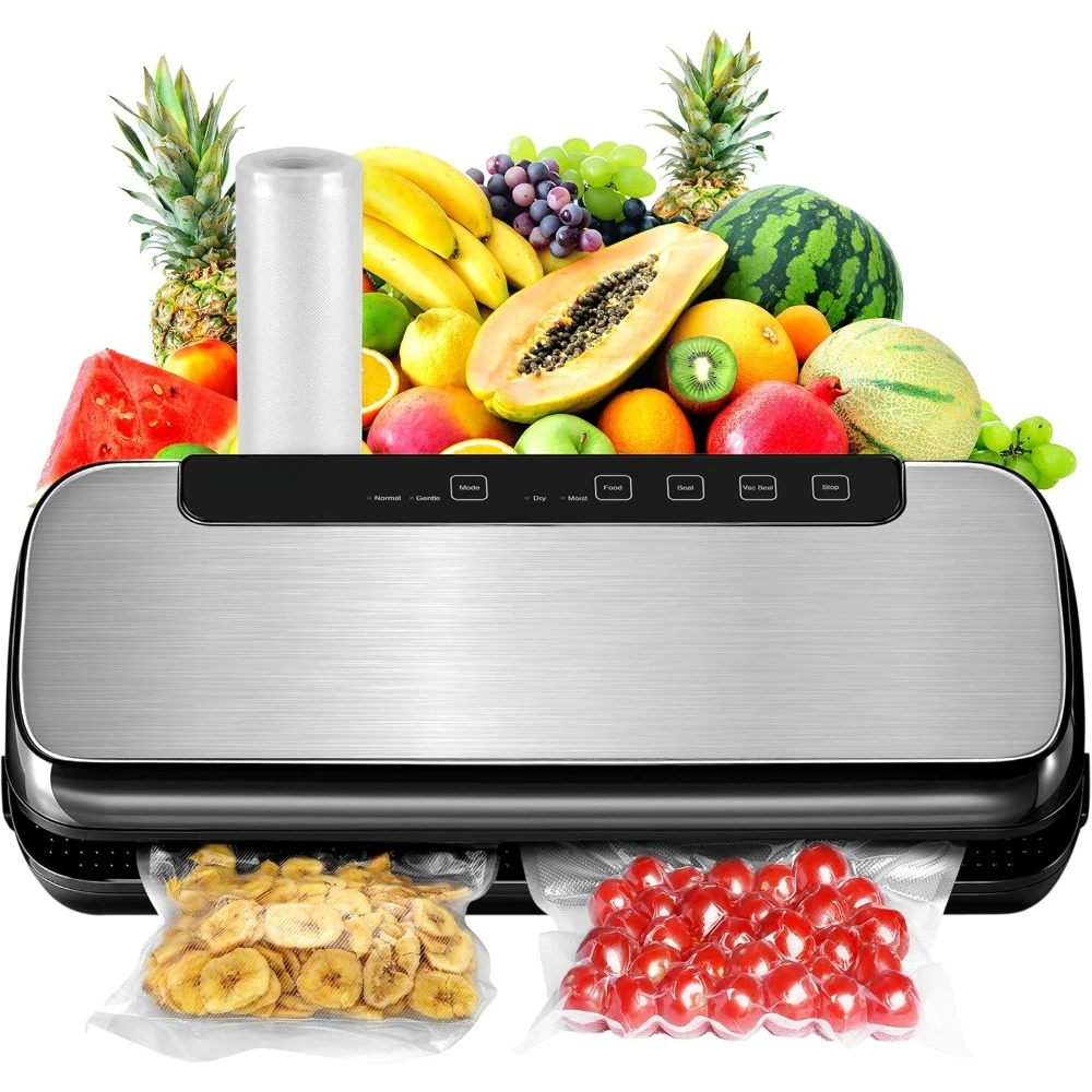 Vacuum Food Sealers, Automatic Vacuum Sealing Preservation, Dry & Moist Food Mode, Stainless Steel Vacuum Food Sealers