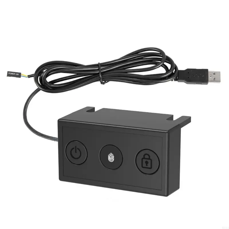 

W91A Desktop Fingerprint Power Switches Lock Screen Button USB Power Supply Control for Home Office Desktop Internet