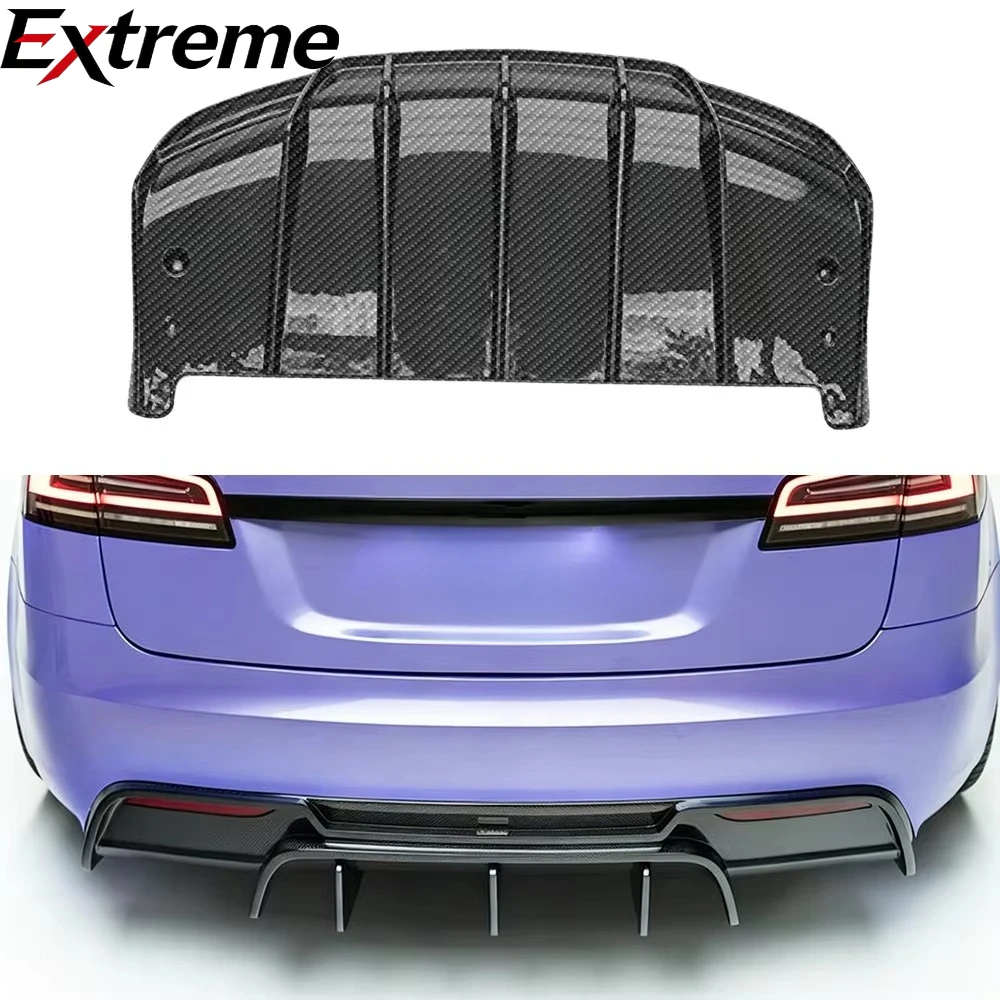 

New Arrival Dry Carbon Fiber V Style Rear Bumper Lip Upgrade for Tesla Model S 2021-25 Rear Diffuser
