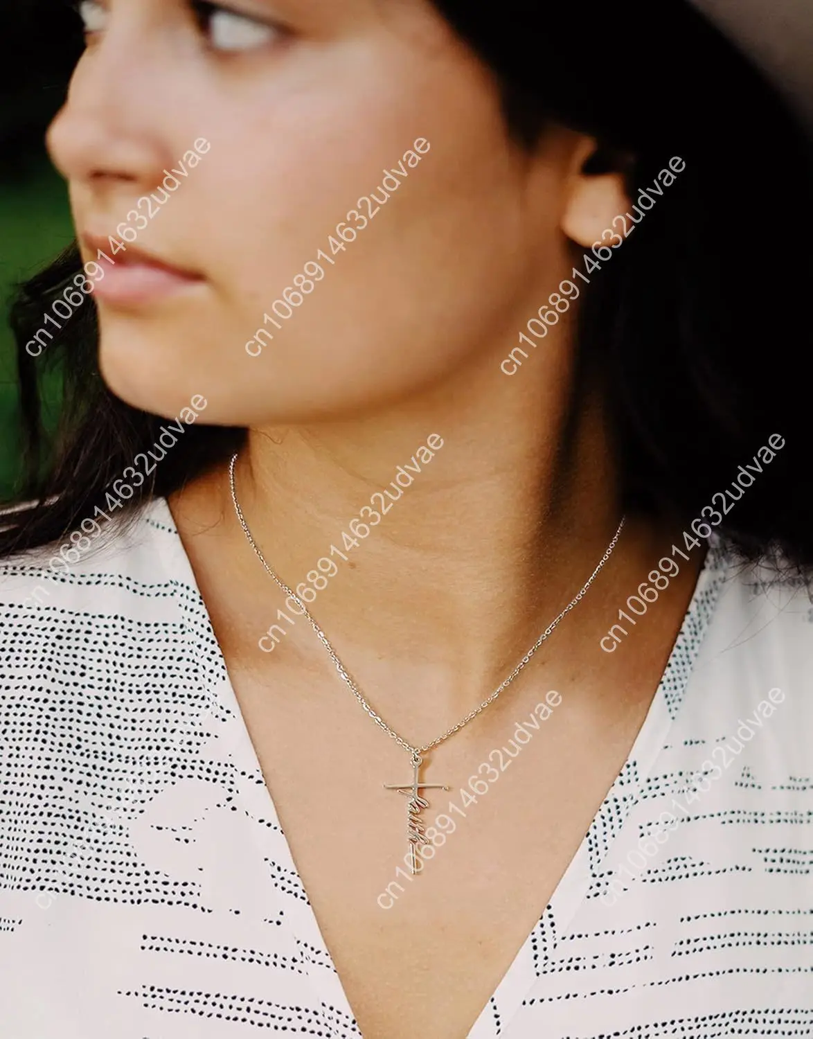 Lcherry Faith Cross Pendant Necklace for Women Religious Christian Jewelry Mother's Day Gifts for Women