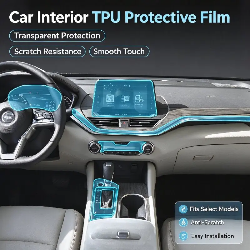 For 19-21 Altima interior film gear console navigation instrument panel paint TPU protective film decoration