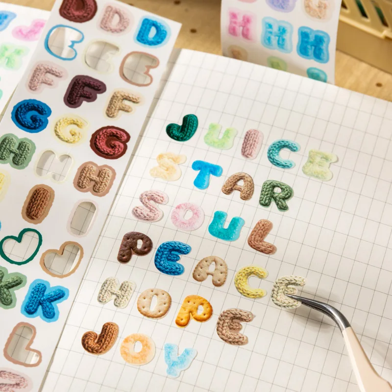 1–4 Rollen weiche Themenbänder mit Buchstabenmotiven, Scrapbooking-Aufkleber, Material, perfekt für Journaling, DIY-Scrapbooking-Zubehör