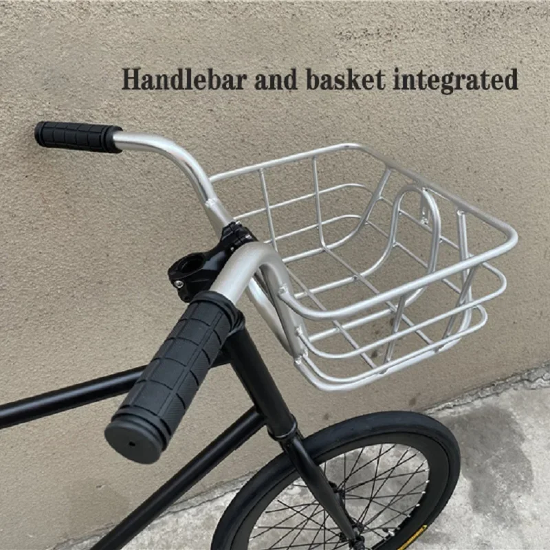 Carbon Steel Frame Bicycle with Basket High Fixed Gear Bike BMX Girls Student Small Bike Single Speed Road Bike V Brakes, 20Inch