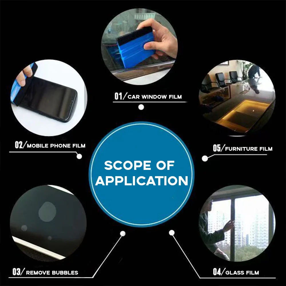 20pcs Car Stickers Film Install Squeegee Vinyl Carbon Fiber Scraper Vinyl Wrap Felt Squeegee Car Wrapping Window Tint Tools