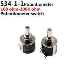 Interruptor do potenciômetro, 534-1, 1K, 2K, 5K, 10K, 20K, 50K, 100K, 100R, 200R, 500R, 2 PCes