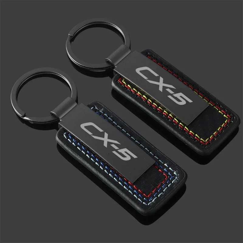 Leather Car Keychains Auto Key Chains Rings Pendant Accessories for Mazda CX5 CX-5 Axela 2 MX5 CX7 CX9 323 RX8 626 CX30 Bt50