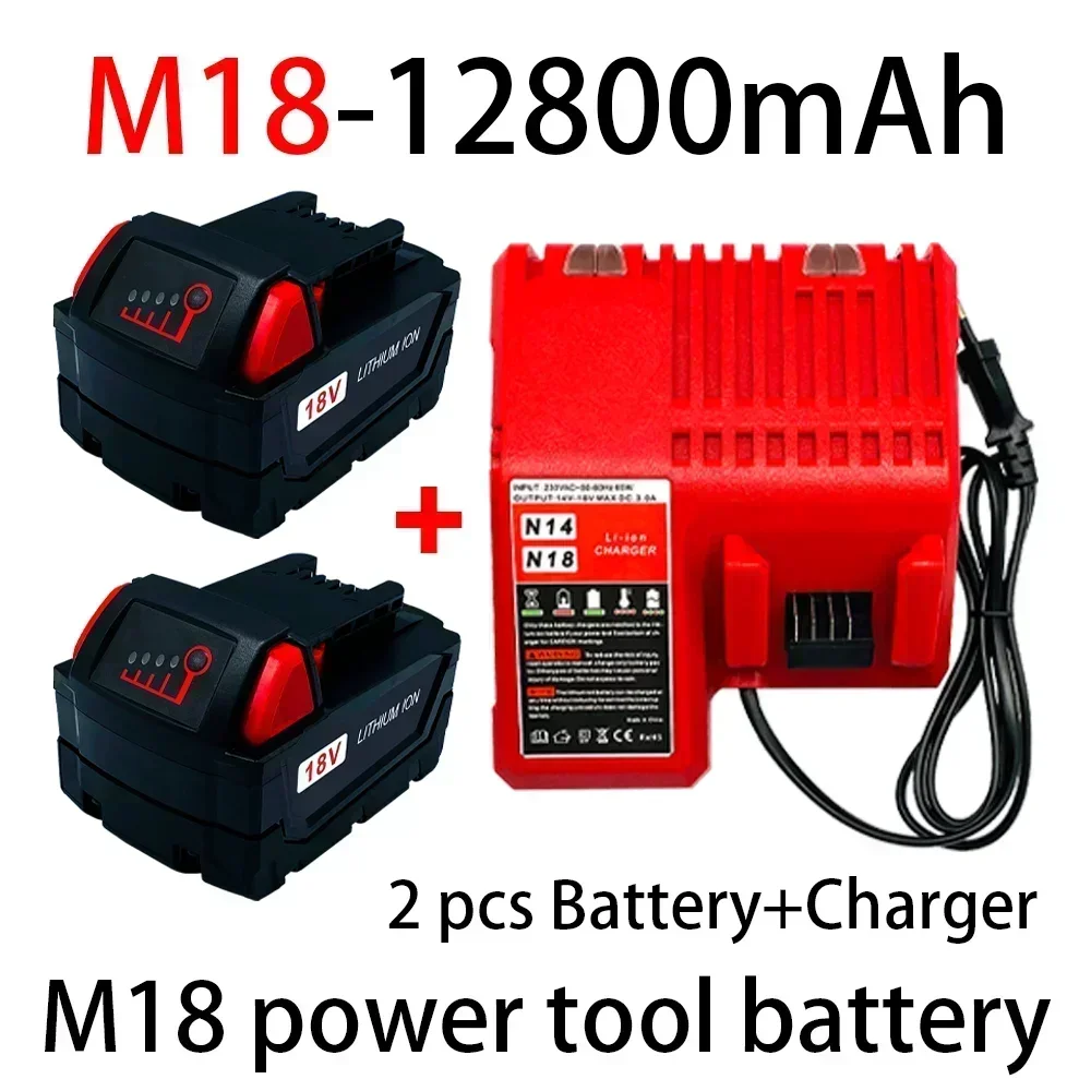 

New tool battery, suitable for new Milwaukee 48-11-1815 48-11850 2646-20 2642-21ct service M18 battery positive charger 12800mah