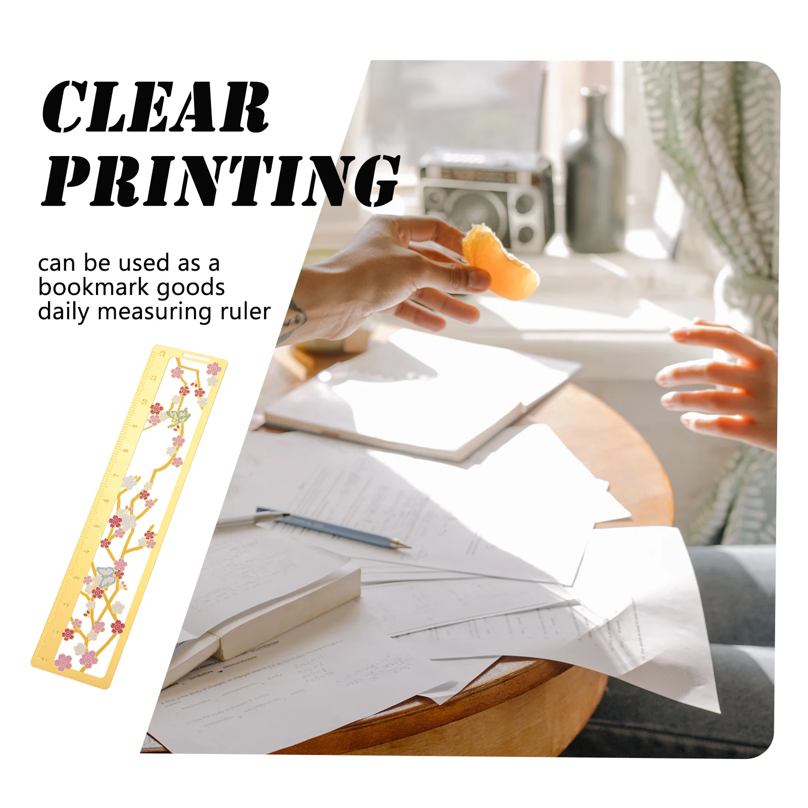 

Student Gift Vintage Bookmark Light Ruler Binder Colorful Page Marker with for Students