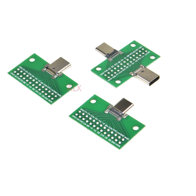 1pcs type-c Male To Female Usb 3.1 Test Pcb Board Adapter Type C 24p 2.54mm Connector Socket For Data Line Wire Cable Transfer