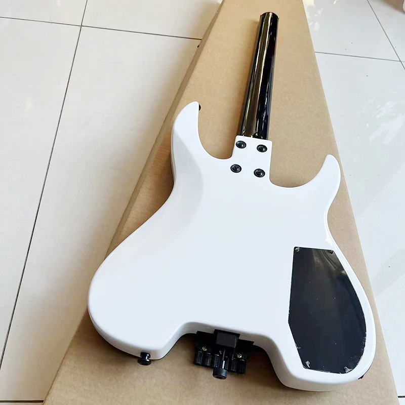 Classic headless electric guitar, classic bright white, classic polar combination, good voice, free delivery to home.