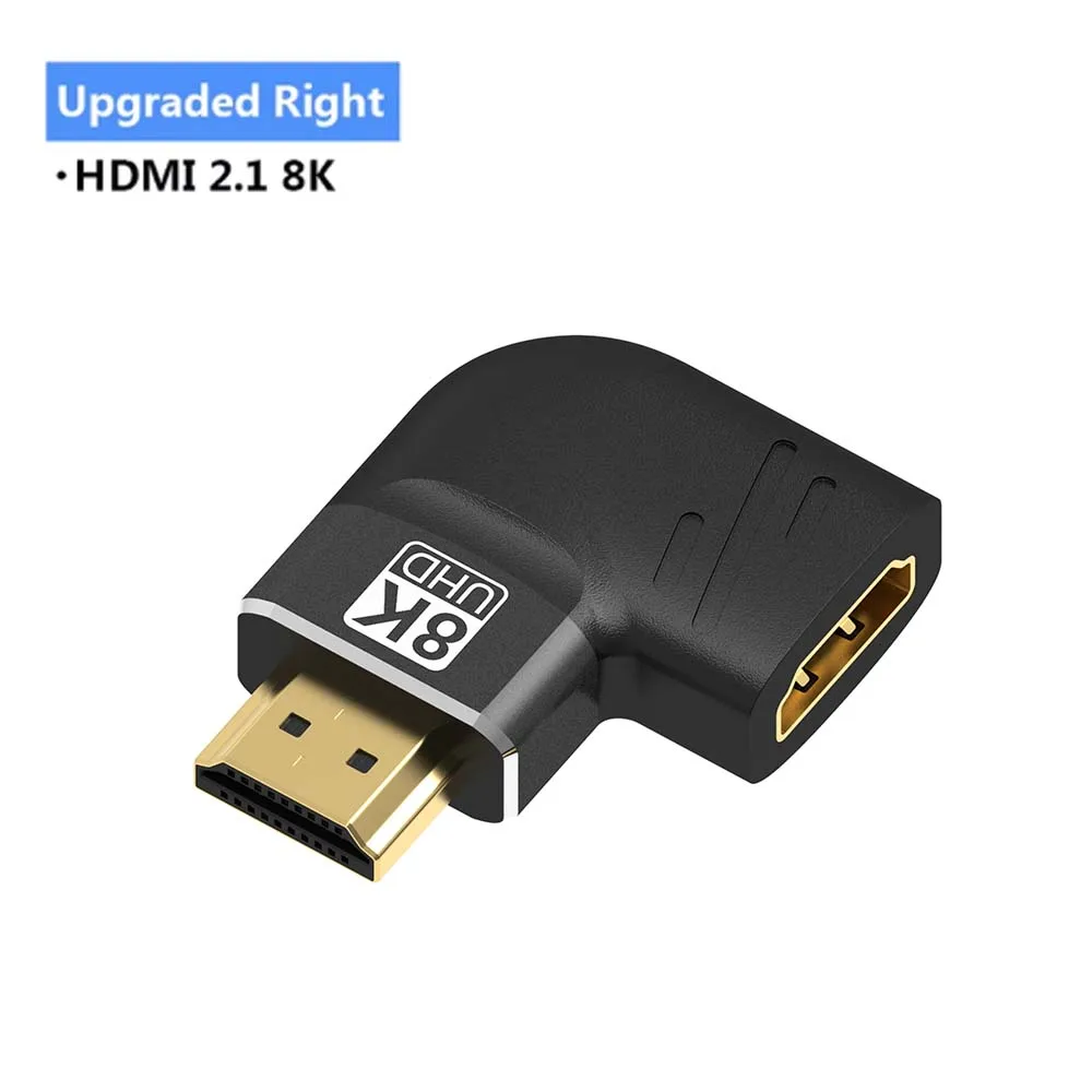HDMI 90- und 270-Grad-Adapter, HDMI 2.1 8K@60Hz 2.0 4K@120Hz 2K rechtwinkliger HDMI-Stecker auf Buchse L-Adapter für HDTV PS4 PS5