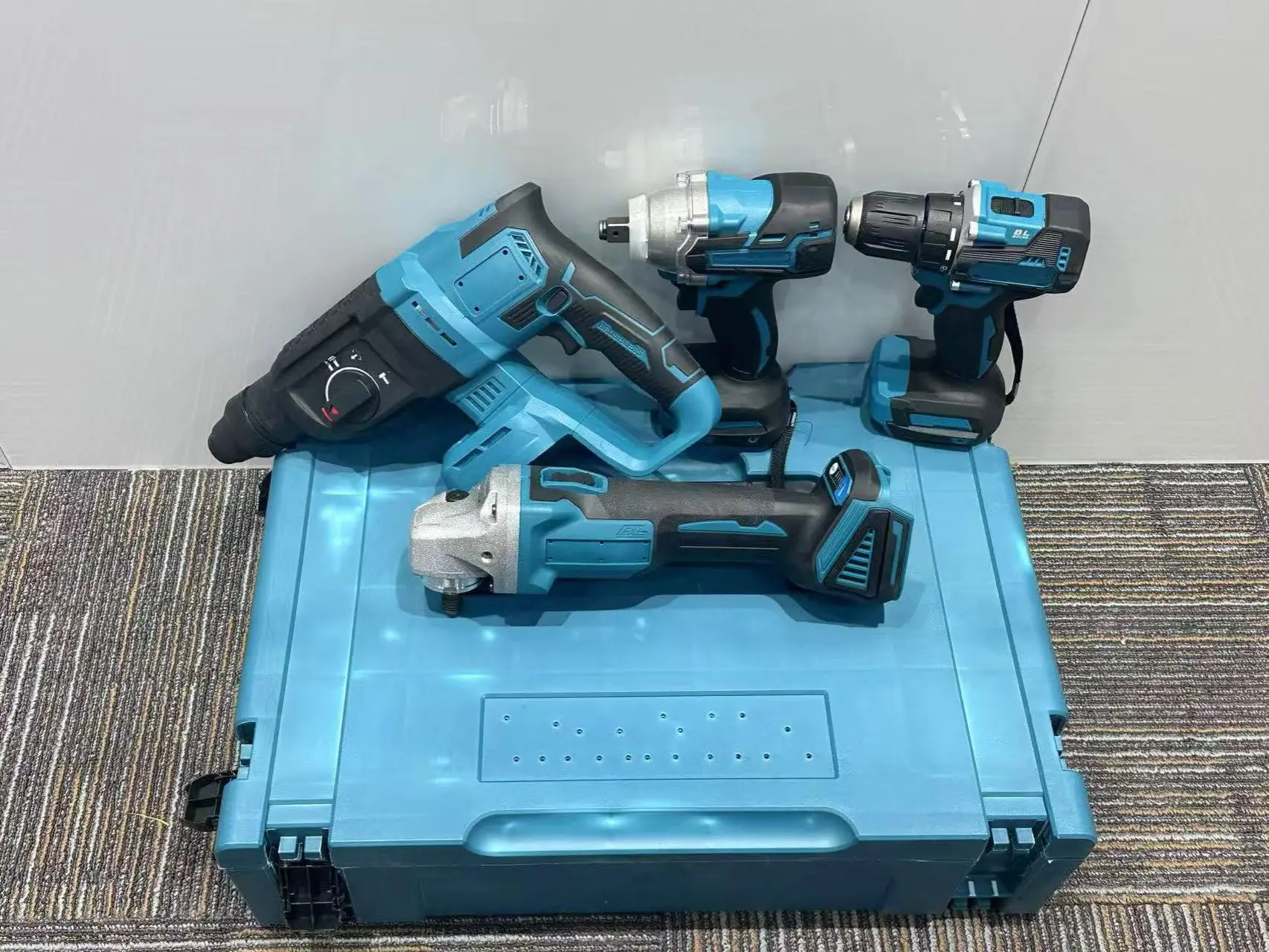 Upgraded 4-in-1 Brushless Multi-Function Cordless Power Tool Set Lithium Battery Multi-tool Kit for Home Improvement