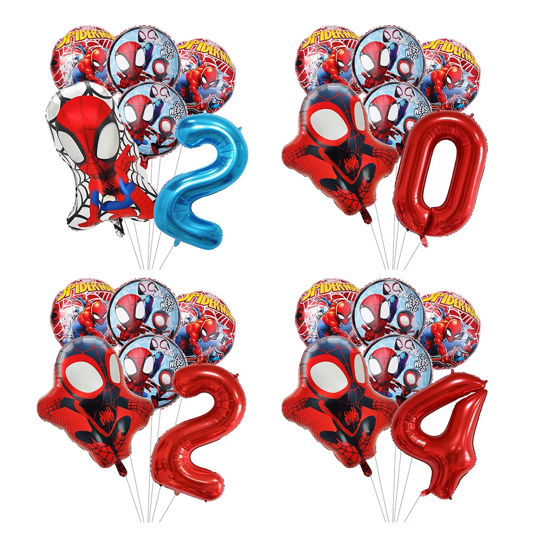 Spidey And His Amazing Friends Theme Kids 1-9st Number Balloon Set Birthday Party Supplies Baby Shower Boy Party Decoration Glob