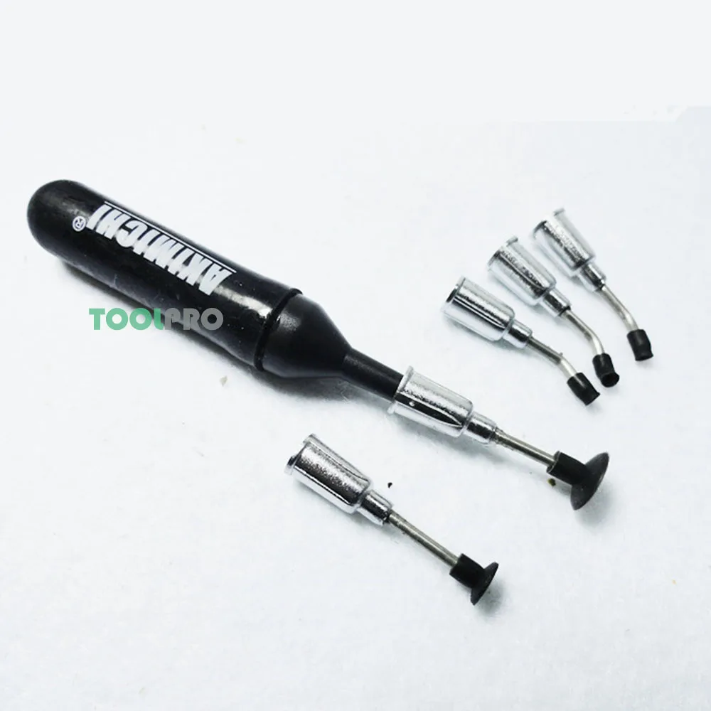 IC SMD Vacuum Sucking Pen Sucker Pick Up Hand + 4 Suction Headers SMD Picker Hand Tool for MT-668