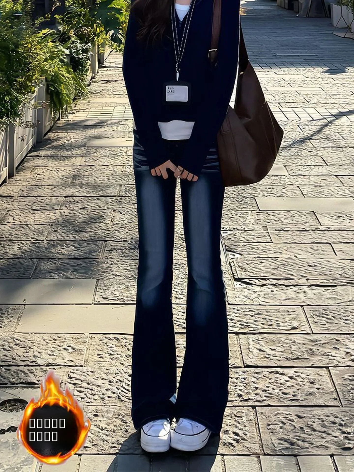 

Ретро-джинсы в американском стиле, больших размеров, с подкладкой, для женщин, осенне-зимняя новинка, облегающие, с эффектом утягивания фигуры