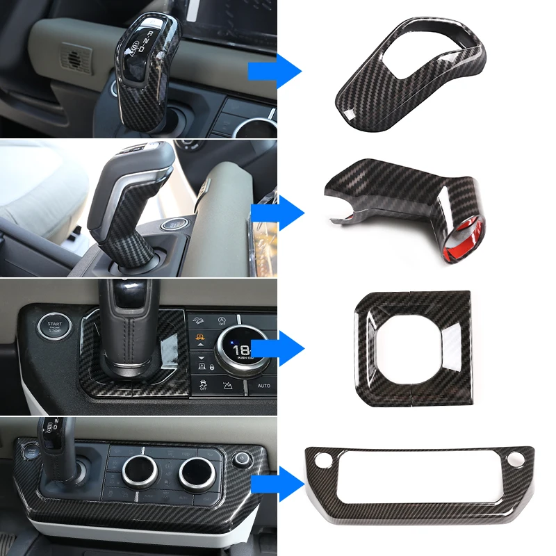 Car Center Console Gear Head Shift Knob Cover Air Conditioning Mode Button Frame Trim For Land Rover Defender 90 110 2020-2025