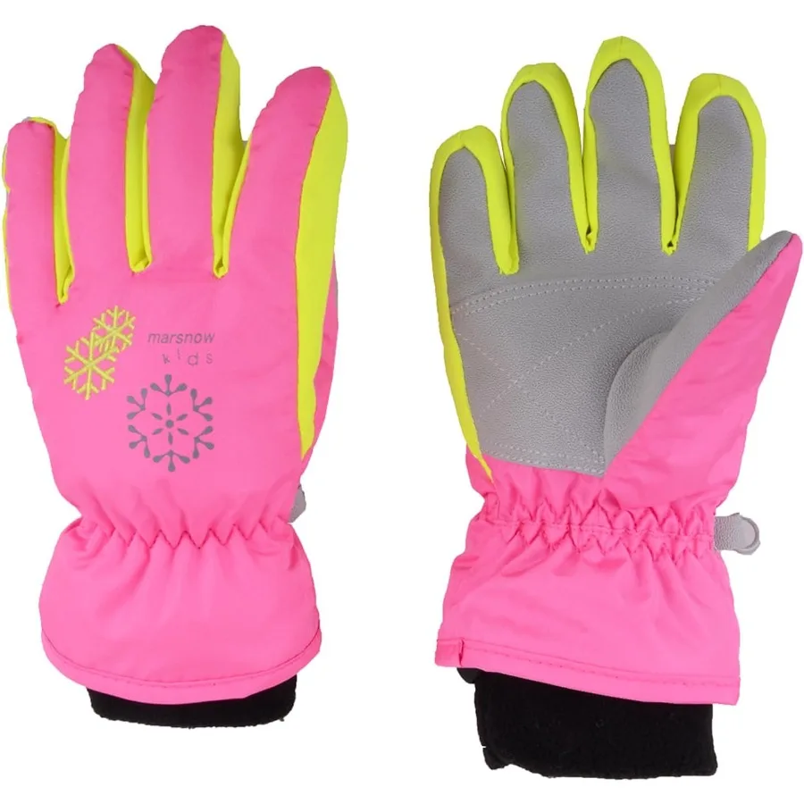 قفازات التزلج على الجليد للشتاء والطقس البارد والرياح الدافئة على الجليد قفازات رياضية للأولاد والبنات مثالية للأنشطة الشتوية الخارجية