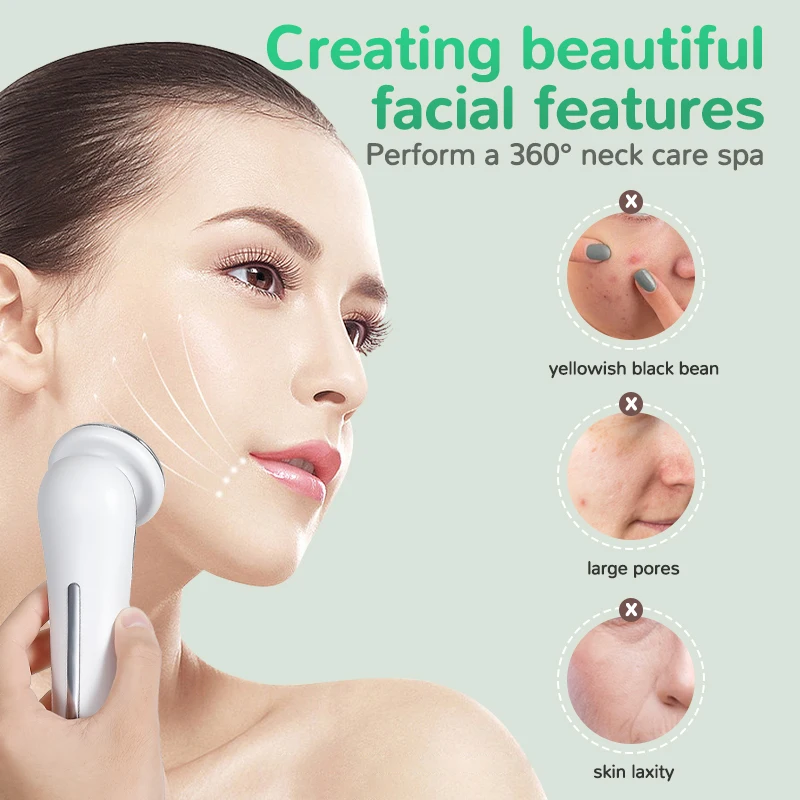 3 model face and neck massage and face beauty device LED warm skin smooth and white clean face