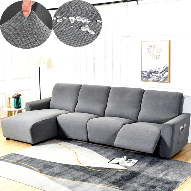 1/2/3 Seater Waterproof Elastic Recliner Sofa Cover Stretch  Chair Covers Removable Couch Armchair Slipcovers Home view 2