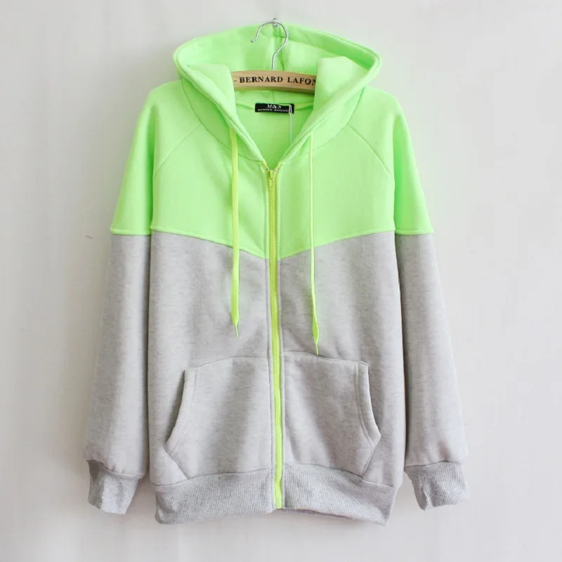 Fashion Trend Hoodie, Zippered Pockets, Fleece Sweater  Long-sleeved Women\'s Sports Thin Coat