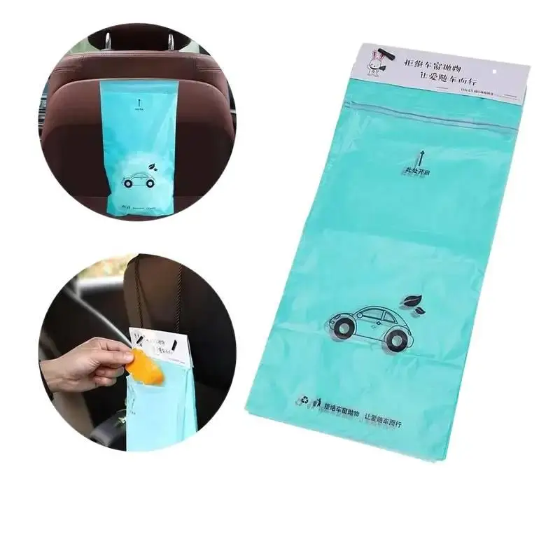 50-200pcs Car Trash Bag Disposable Self-Adhesive Garbage Can For Auto Back Hanging Trash Bag Office Kitchen Garbage Storage