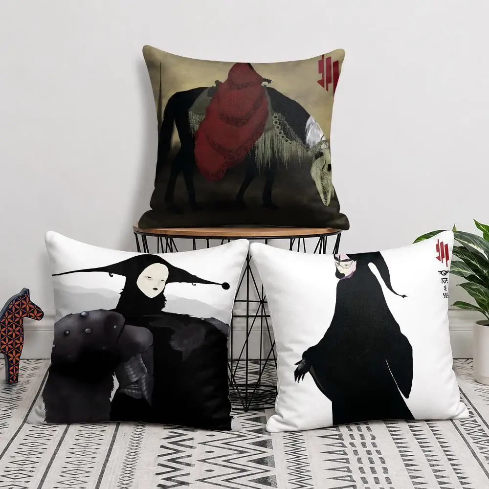 Singer Rapper S-Skrillex Cushion Cover Double-Sided Plush Sofa Cushion Covers Organic Breathable Invisible Zipper