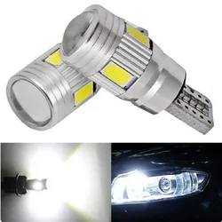 2x Car 5W5 LED Bulb T10 W5W LED Signal Light Canbus 12V 6000K Auto Claerance Wedge Side Reverse Lamps 5630 6SMD Blue No error