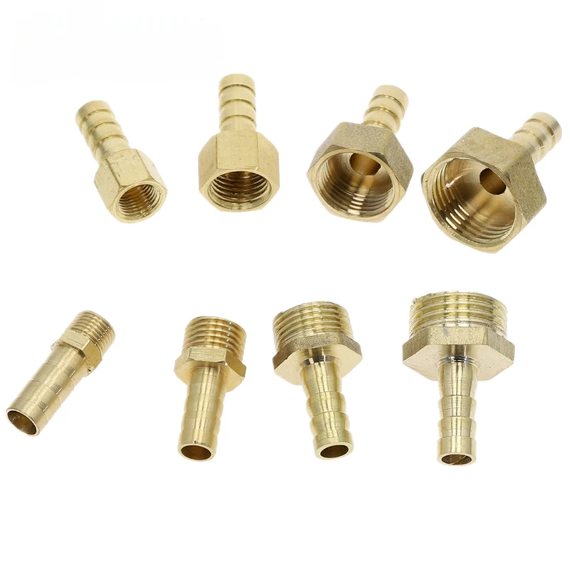 

4mm-19mm Brass Hose Fitting Barb Tail 1/8" 1/4" 1/2" 3/8" BSP Female Thread Copper Connector Joint Coupler Adapter