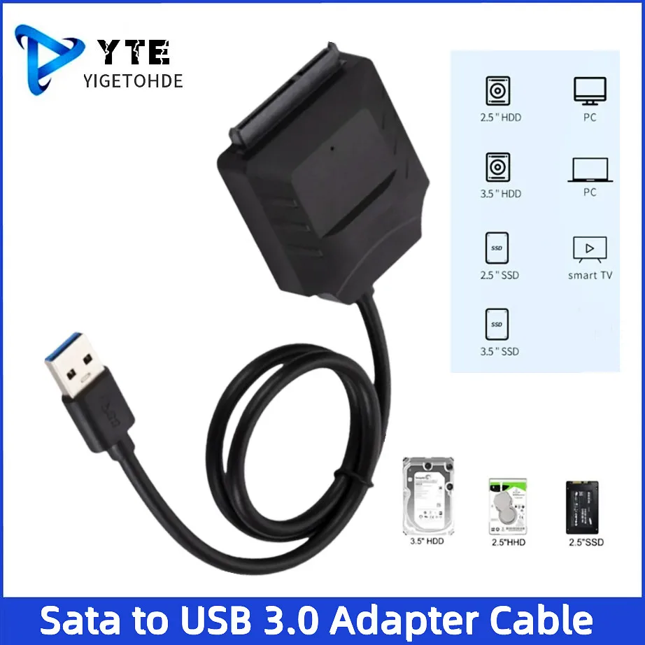 

SATA to USB 3.0 Adapter Converter for 2.5/3.5 Inch External HDD SSD Hard Drive Transfer PC Laptop Computer SATA to USB Adapter