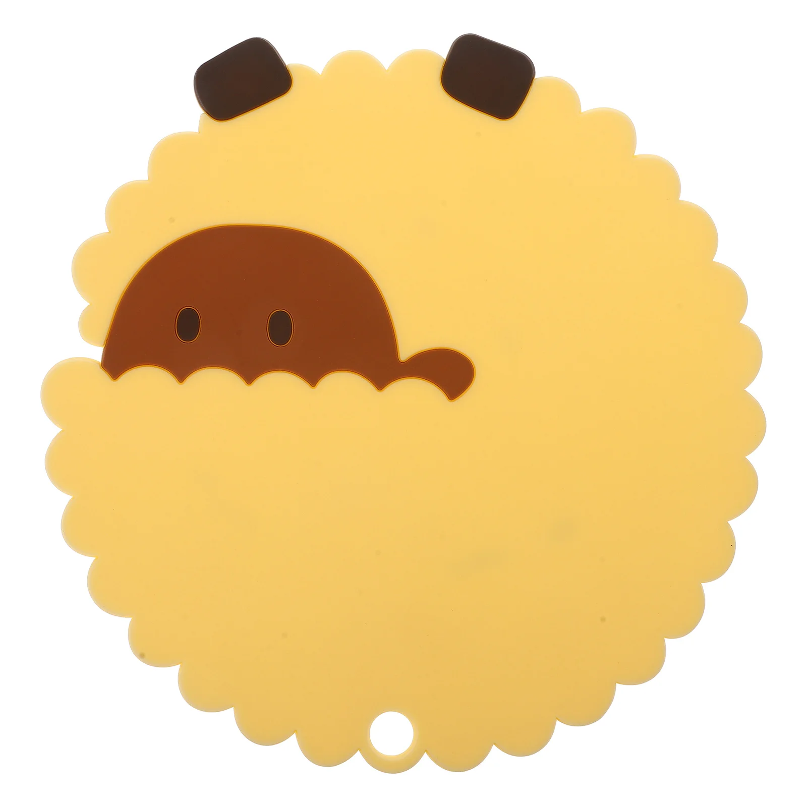 

Cartoon Sheep Placemats Waterproof Anti Slip Heat Resistant Large Size Warm Yellow PVC Dining Table Mats Washable Christmas Home