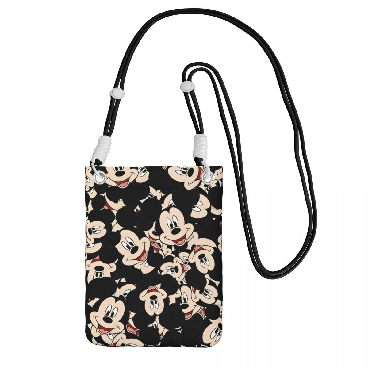 

Custom Fashion Mickey Mouse Mobile Phone Bag Women Men Cartoon Character Shoulder Crossbody City Walk Detachable Shoulder Strap