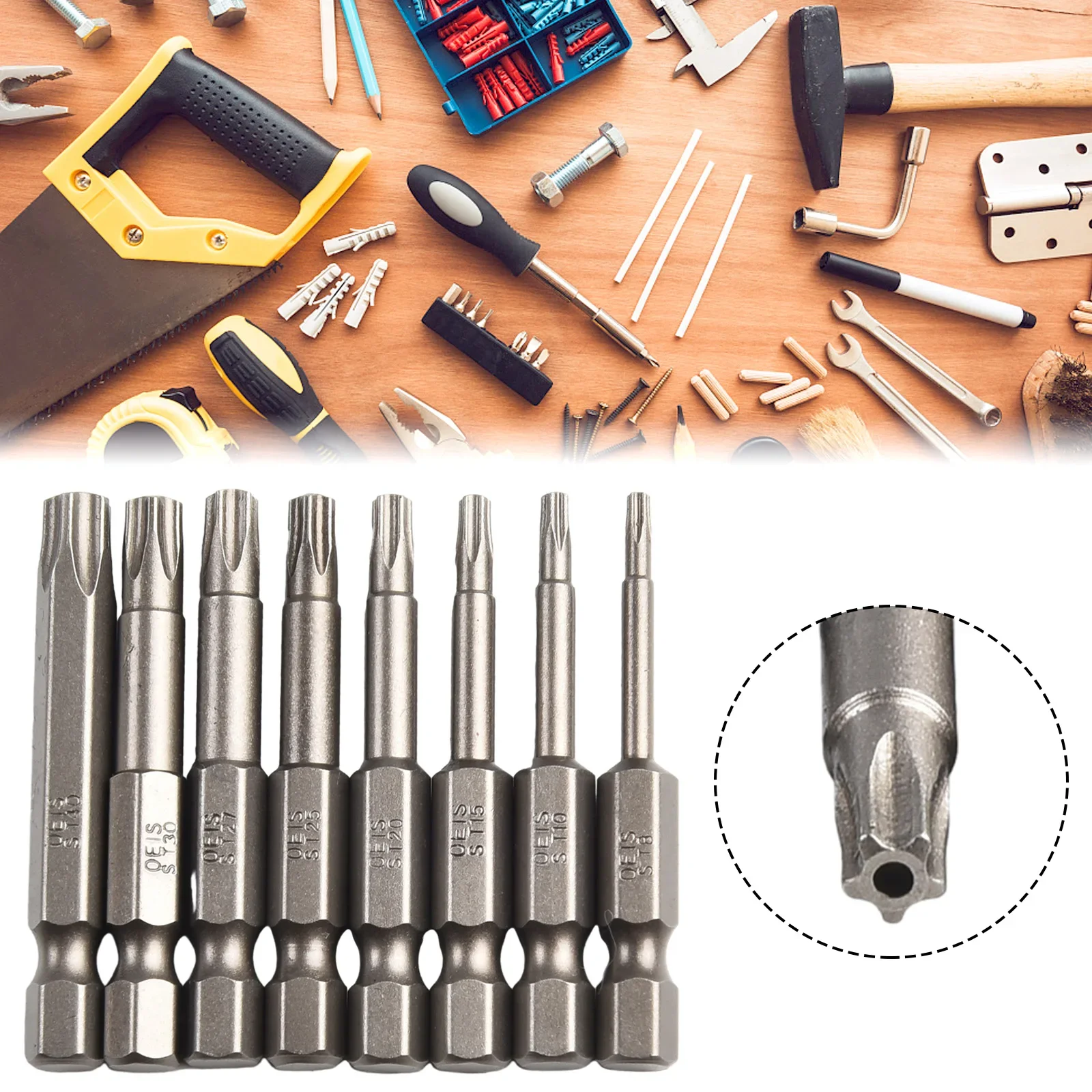 5-Piece Torx Screwdriver Bit Set, Alloy Steel, 1mm