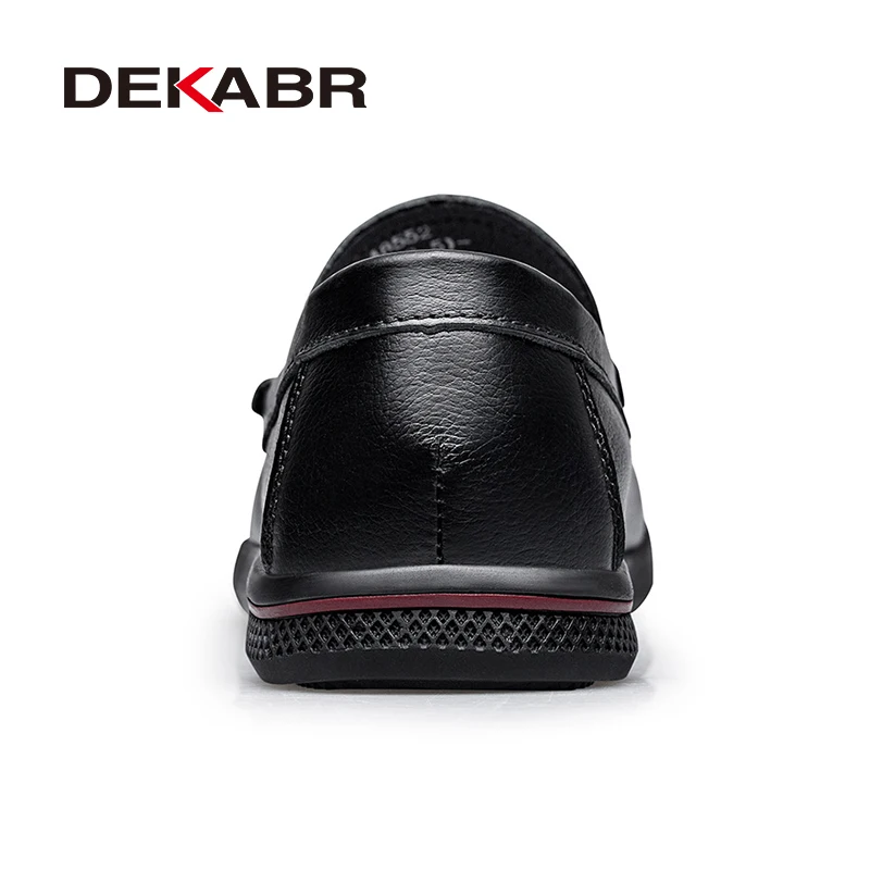 DEKABR Brand Genuine Leather Leisure Loafer Fashion Breathable Driving Shoes Slip On Comfortable Flats Men Shoes Size 36-46