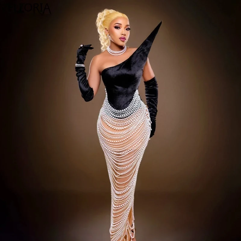 

Изумительное платье-русалка с жемчугом, элегантное свадебное платье без бретелек, вечернее платье в стиле Саудовской Аравии, Vestidos De Noche, на заказ