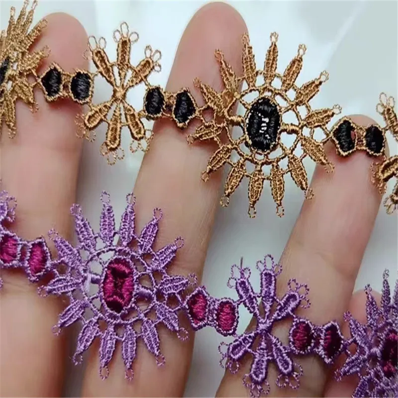 

15 ярдов шириной 3 см, блестящий коричневый, фиолетовый цветок, полые Venise Diy, венецианские кружевные аксессуары для одежды различных предметов одежды, бюстгальтер, нижнее белье