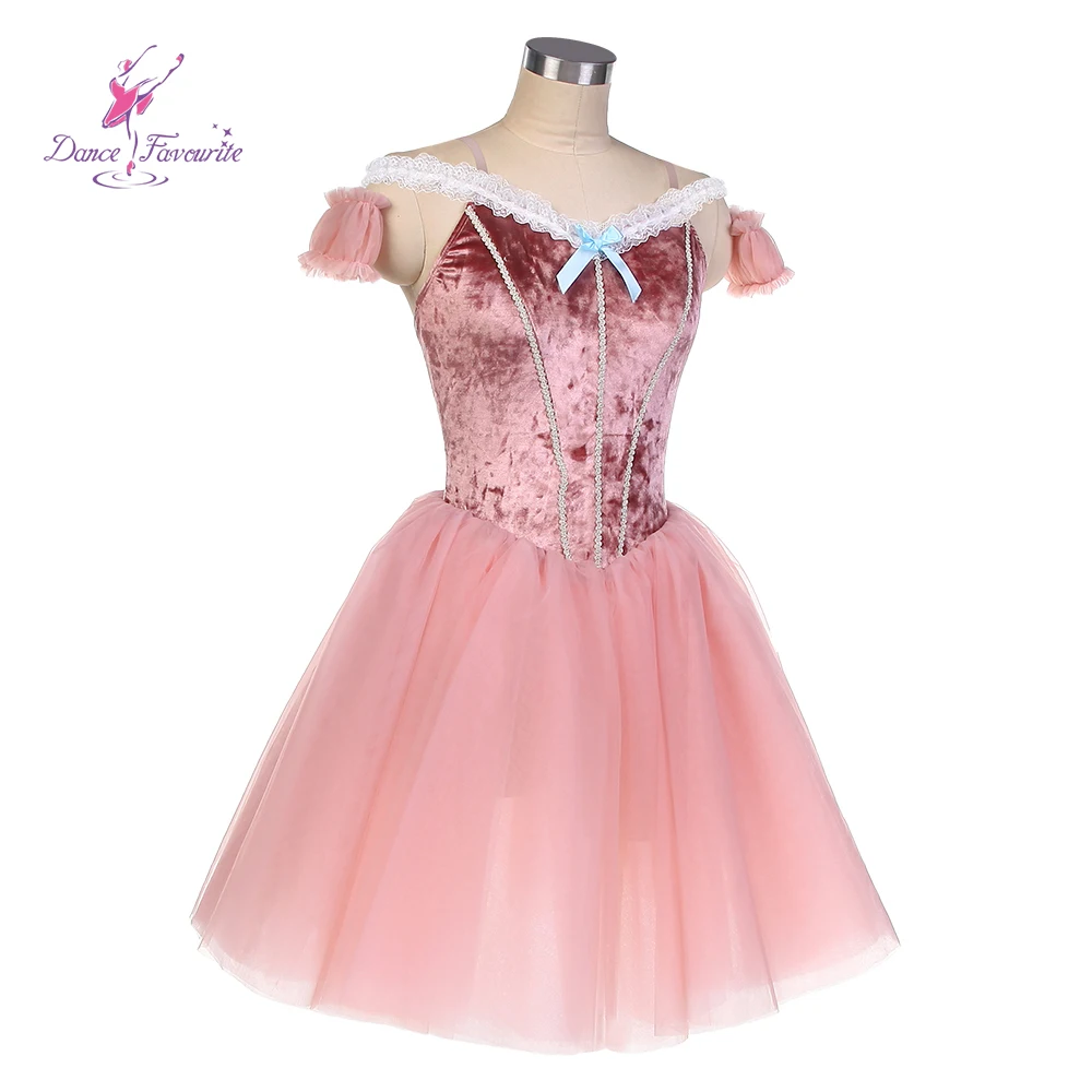 Hot Pink  Velvet Bodice Ballet Tutu Dance Costumes Romantic Long Ballet Tutu Dance Cosutme 25063