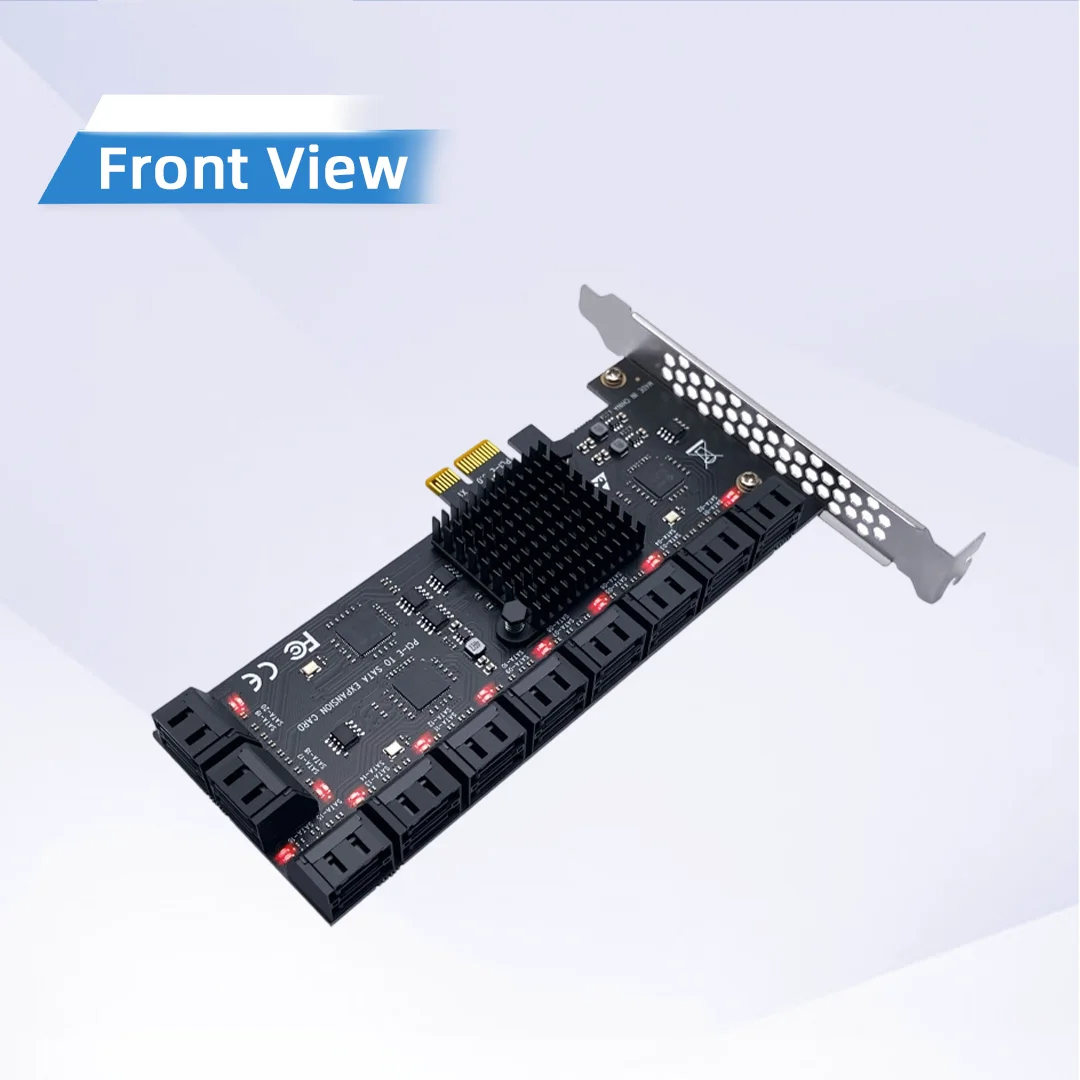 10/12/16/20/24 Ports PCIe to SATA 3.0 Expansion Card 6Gbps SSD HDD Adapter Card PCI-E X4 SATA Controller Card Hard Disk
