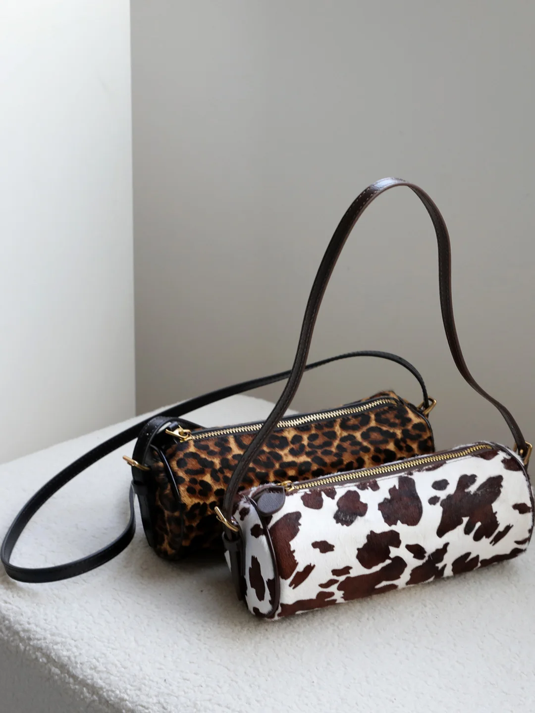 

2026 Autumn Winter Faionable Leopard Print oulder Bag Hair Underarm Bag Sli Hot Girl Crossbody Bag