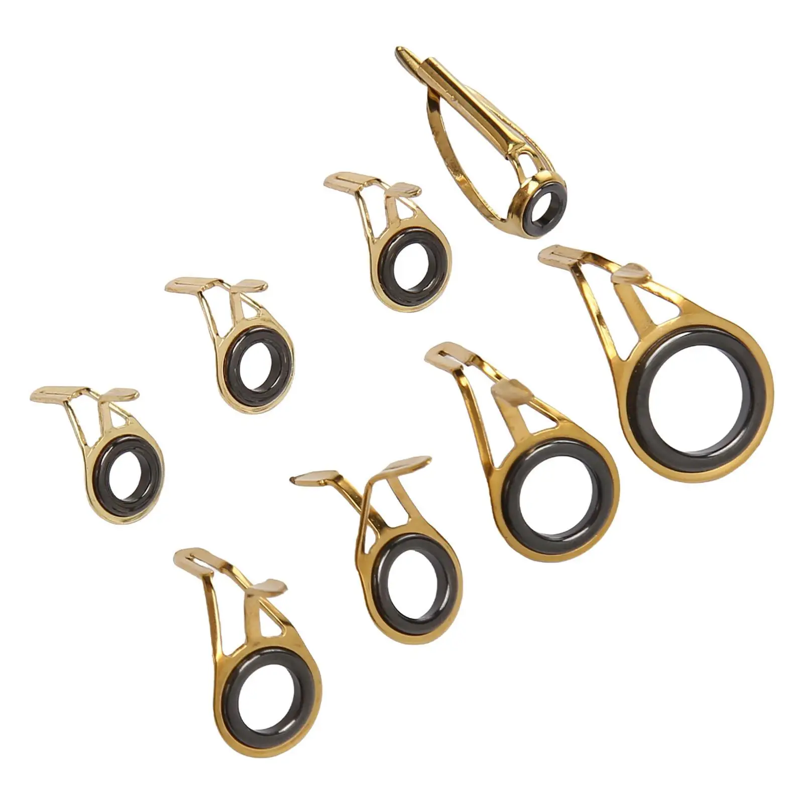 طقم تصليح طرف قضيب الصيد مكون من 8 قطع من الفولاذ المقاوم للصدأ ودليل استبدال حلقة السيراميك لقضبان الصيد #6