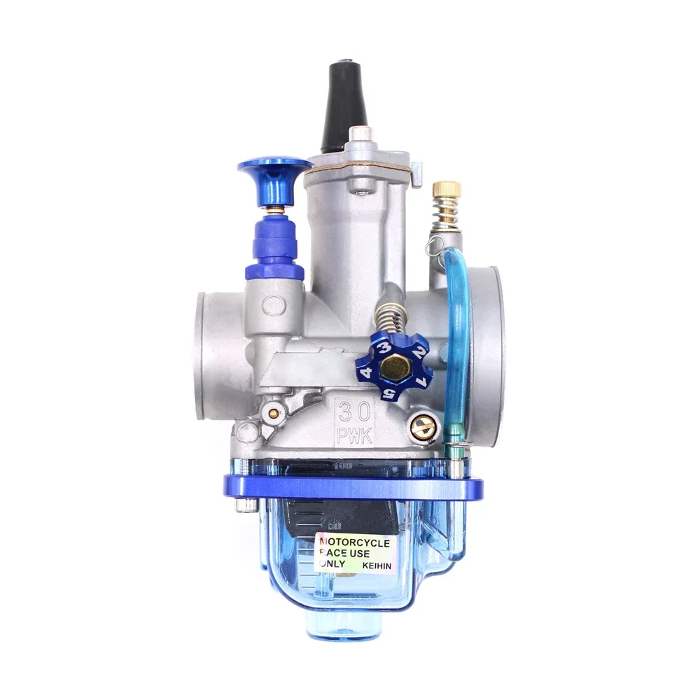 Motorcycle Carburetor For Keihin Koso OKO Power Jet PWK 24mm 26mm 28mm 30mm 32mm 34mm 2T 4T blue Float bowl